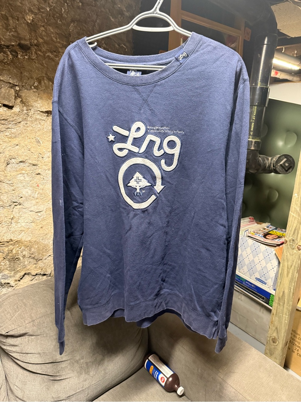 Vintage LRG Crewneck Mens XL Navy Lifted Research Group Y2K Skate Sweatshirt